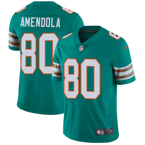 Nike Dolphins #80 Danny Amendola Aqua Green Alternate Youth Stitched NFL Vapor Untouchable Limited Jersey - Click Image to Close